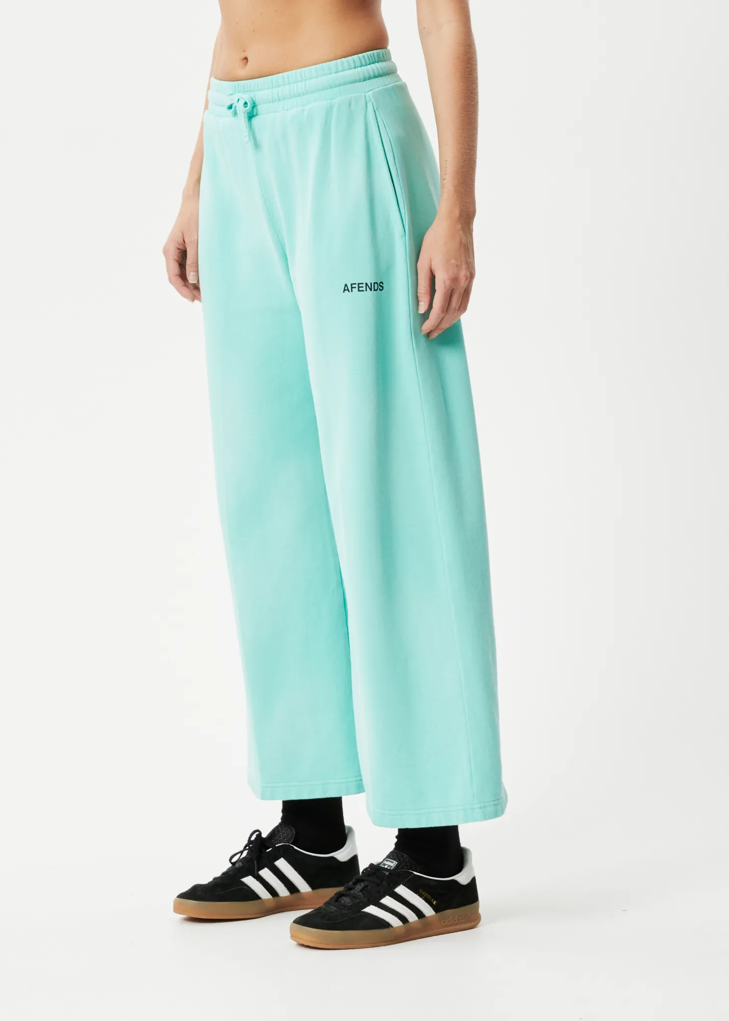 AFENDS Womens Boundless - Wide Leg TrackPants - Worn Jade