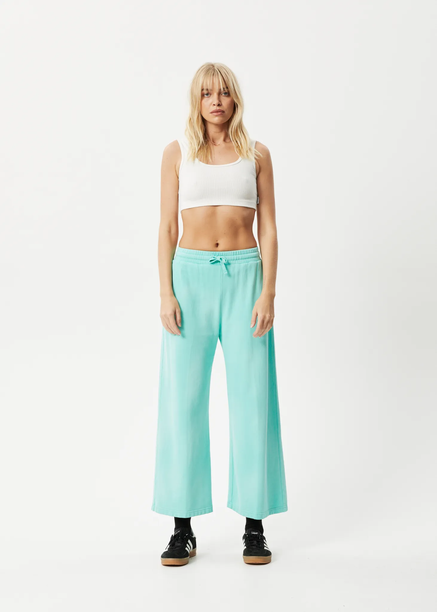 AFENDS Womens Boundless - Wide Leg TrackPants - Worn Jade