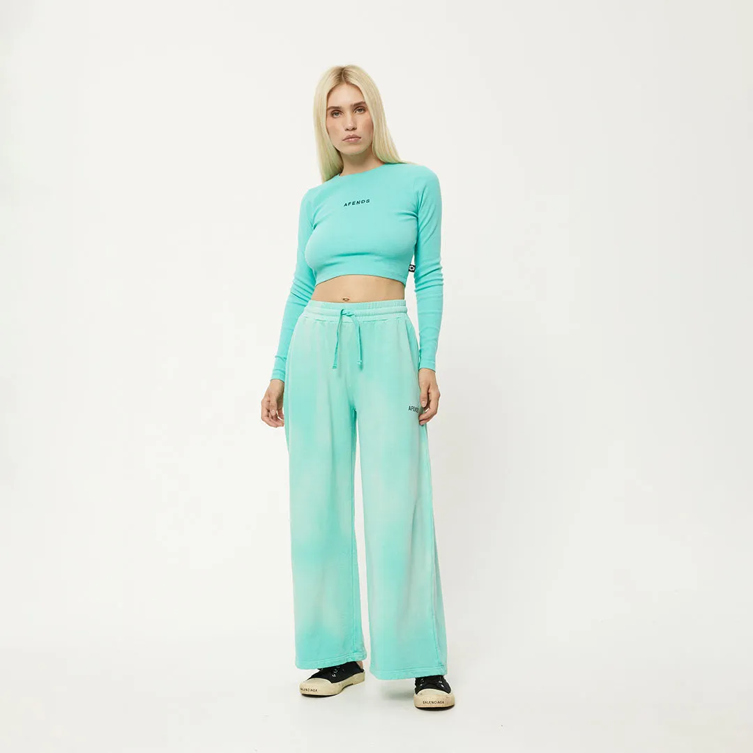 AFENDS Womens Boundless - Wide Leg TrackPants - Worn Jade