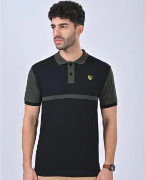 Army stripe polo T-shirt