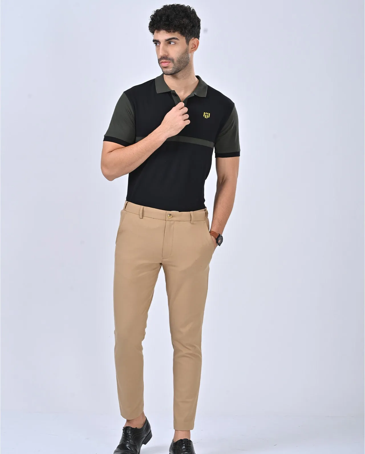 Army stripe polo T-shirt