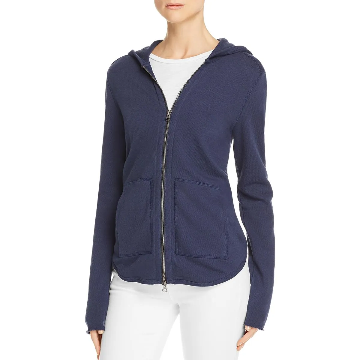 ATM Womens Comfy Cozy Zip-Front Hoodie