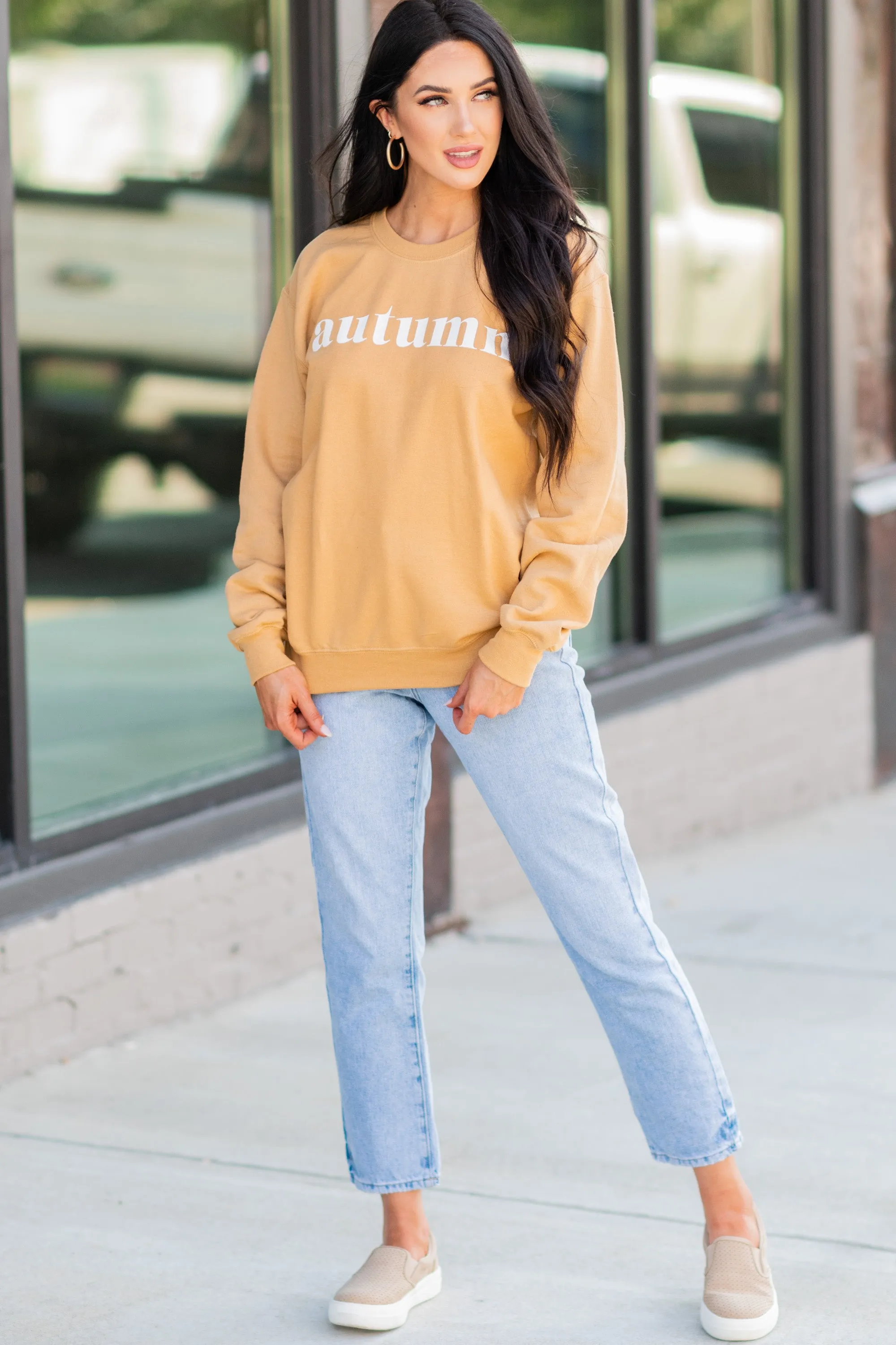 Autumn Old Gold Graphic Sweatshirt