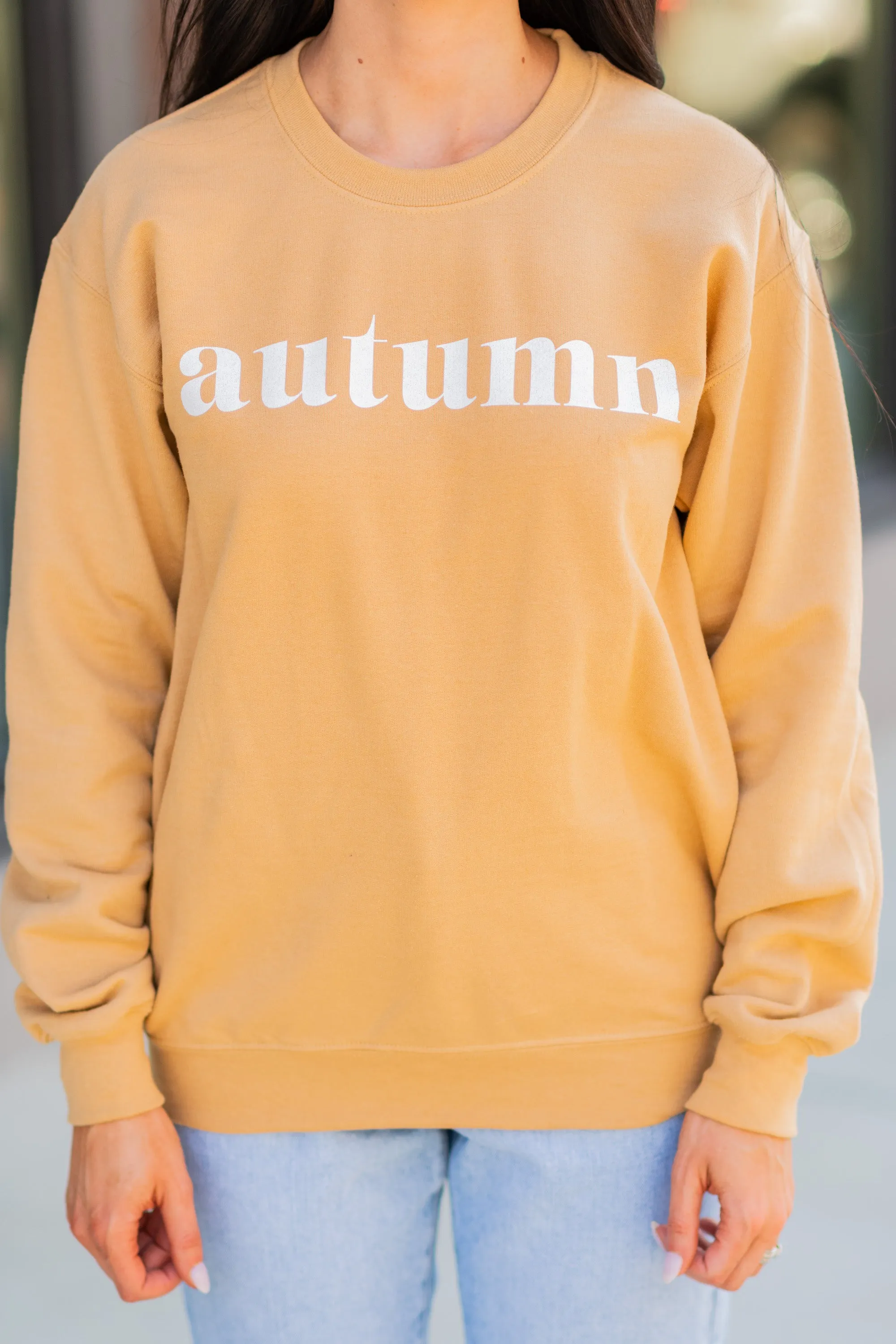 Autumn Old Gold Graphic Sweatshirt