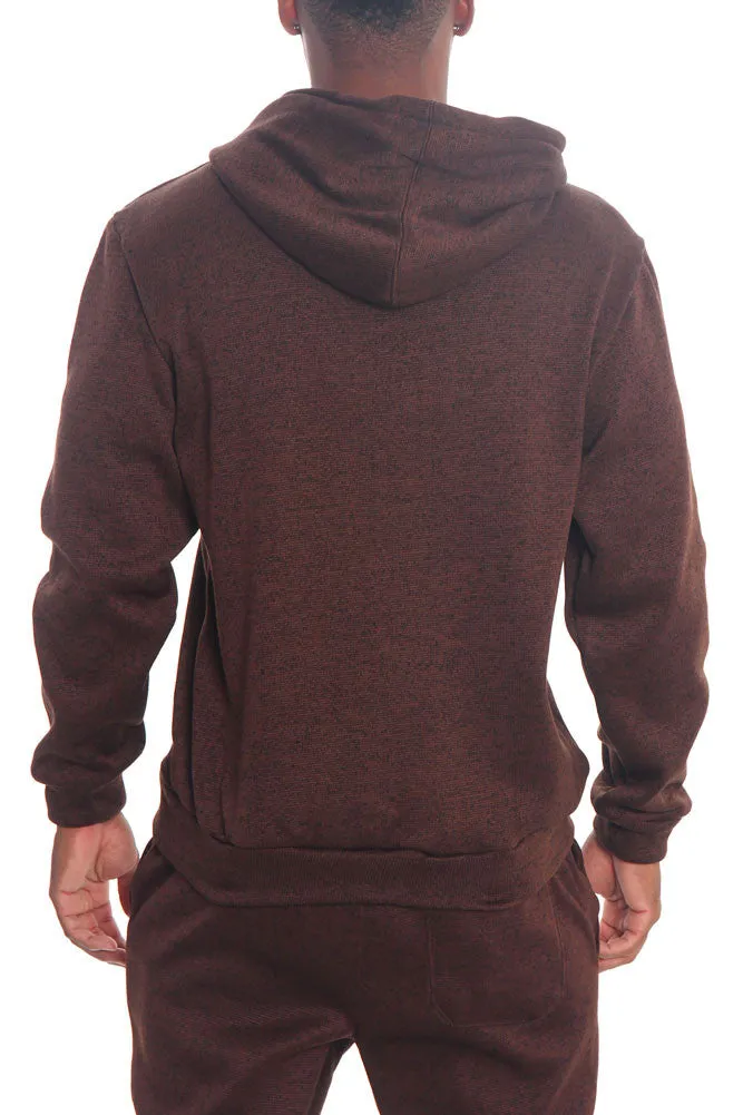 Basic Melange Zip Up Hoodie