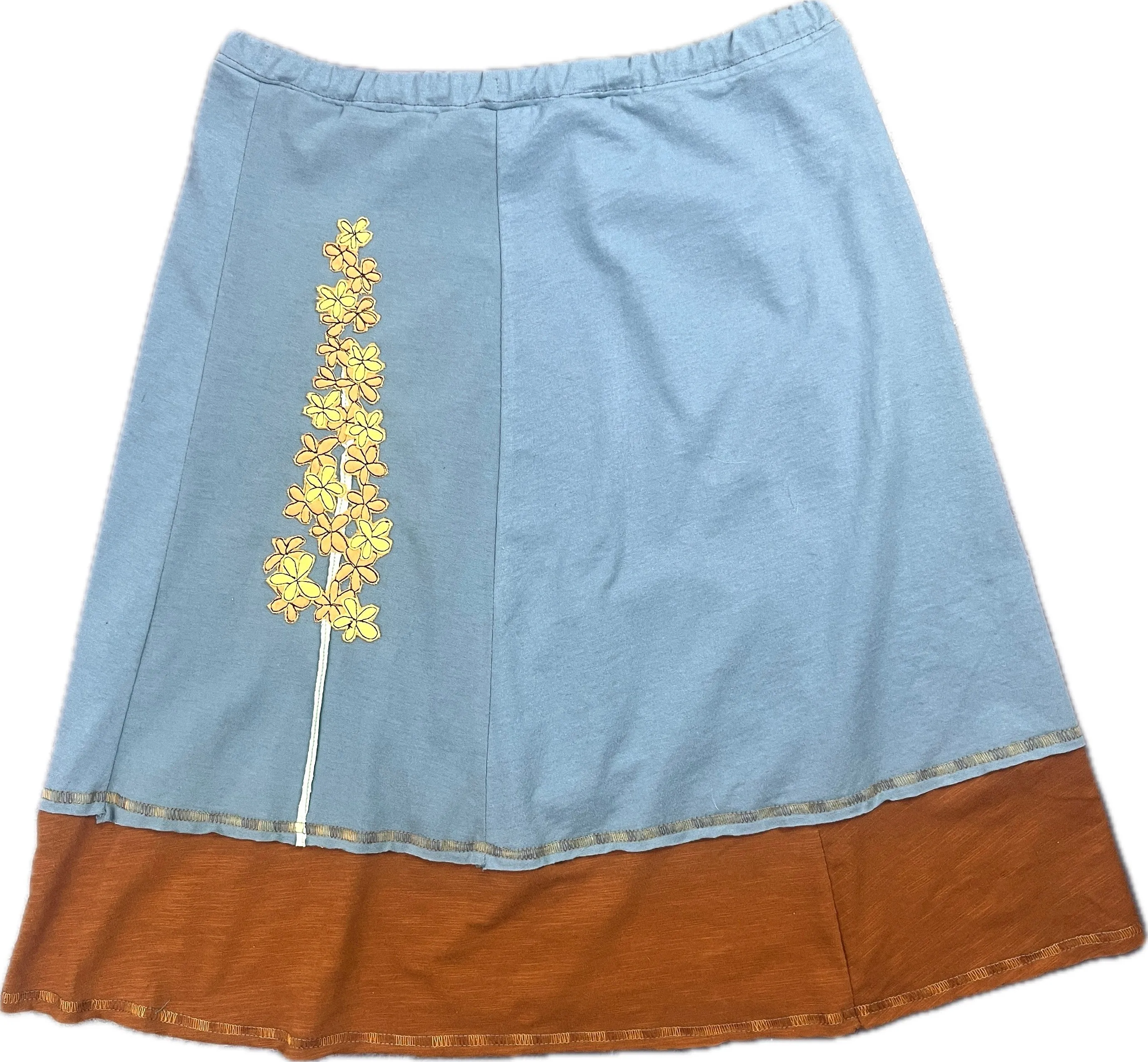 Big Flower Layered Skirt-Golden Rod