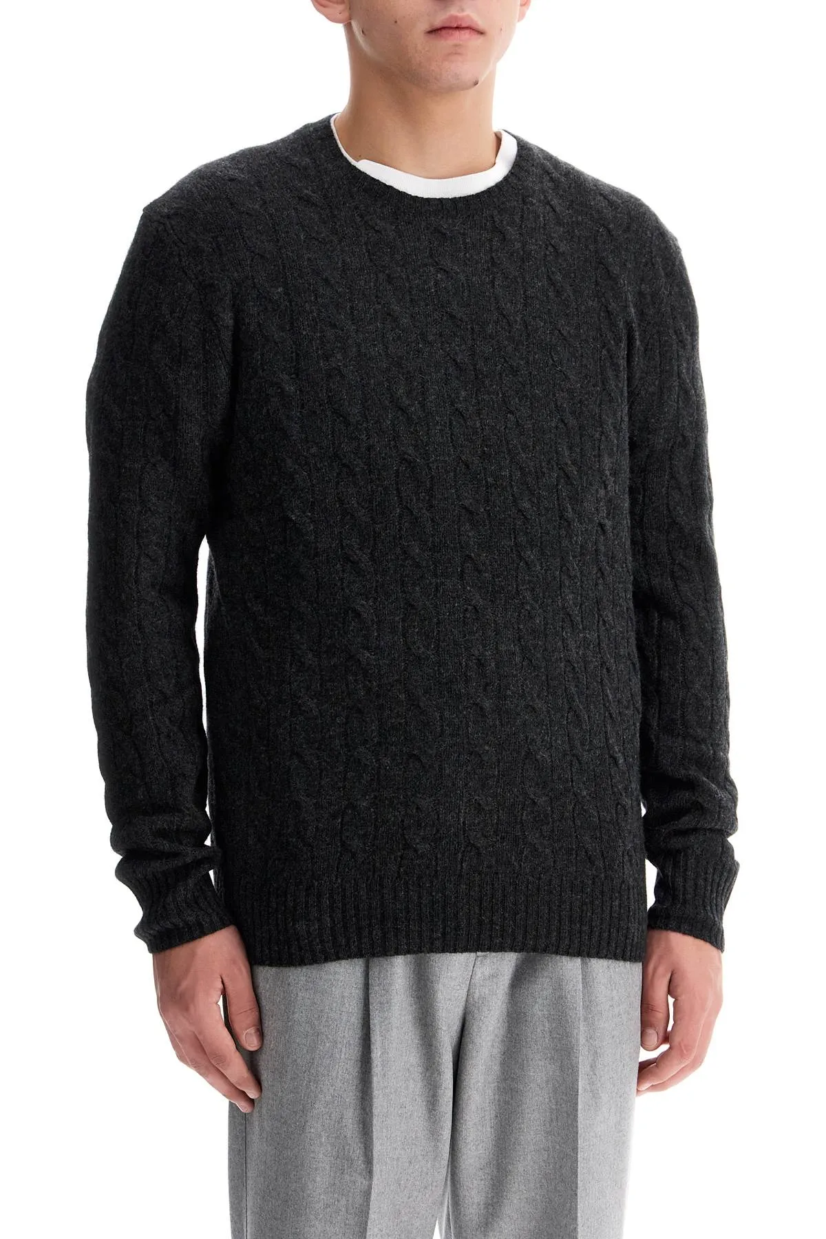 cable knit wool-cashmere sweater