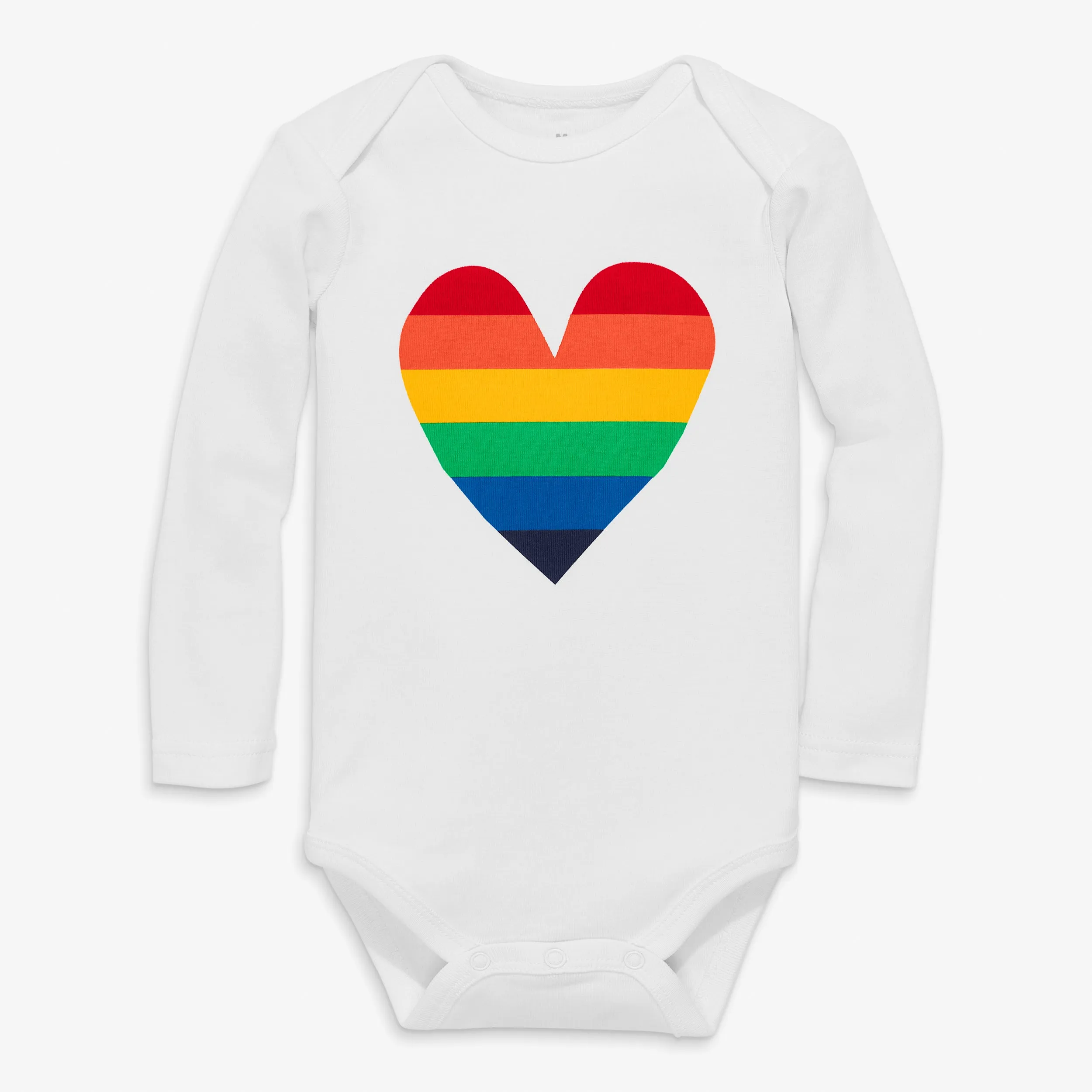 Clearance organic long sleeve rainbow heart babysuit