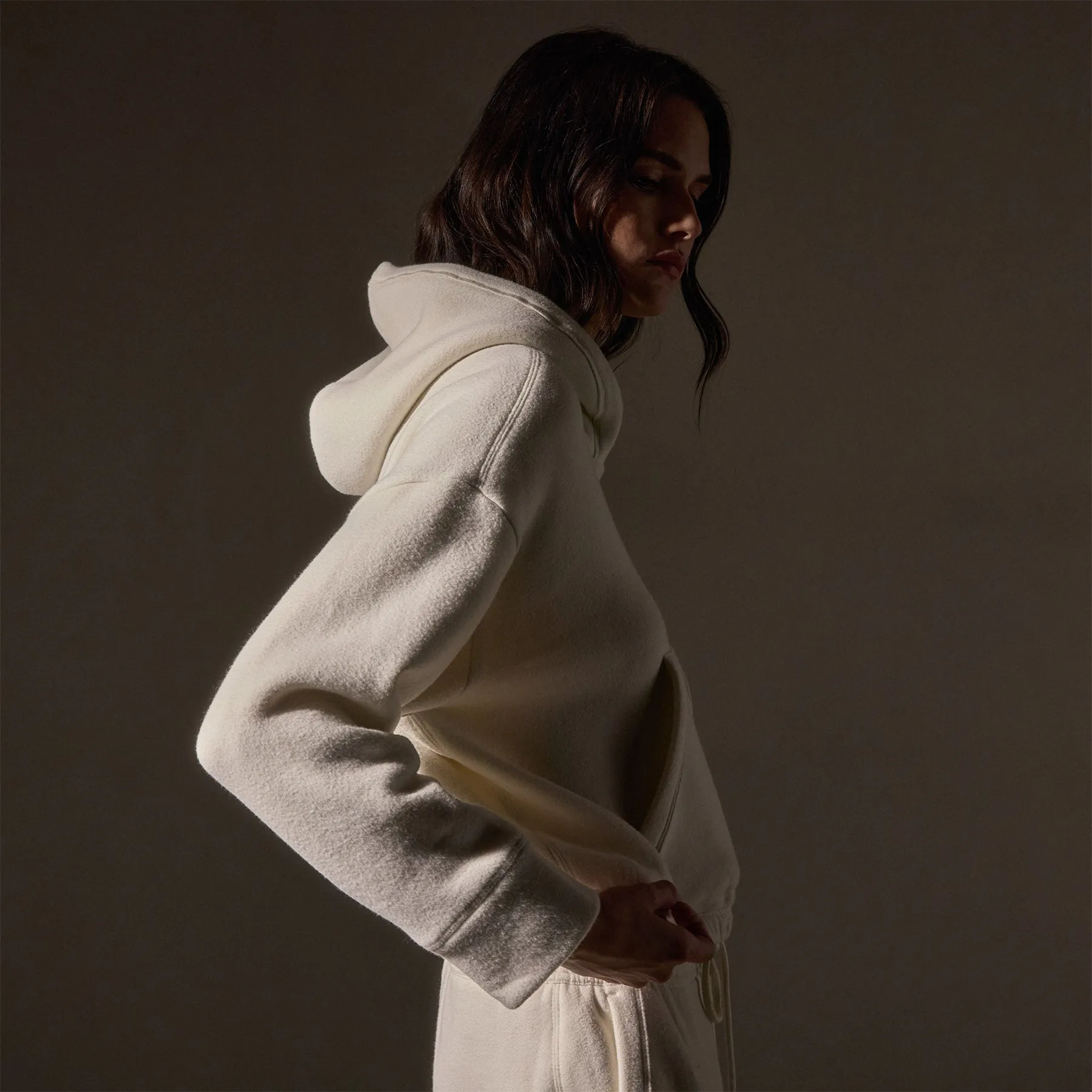 Cozy Hooded Sweat Top - Ivory