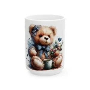 Cute teddy bear Ceramic Mug, (11oz, 15oz)