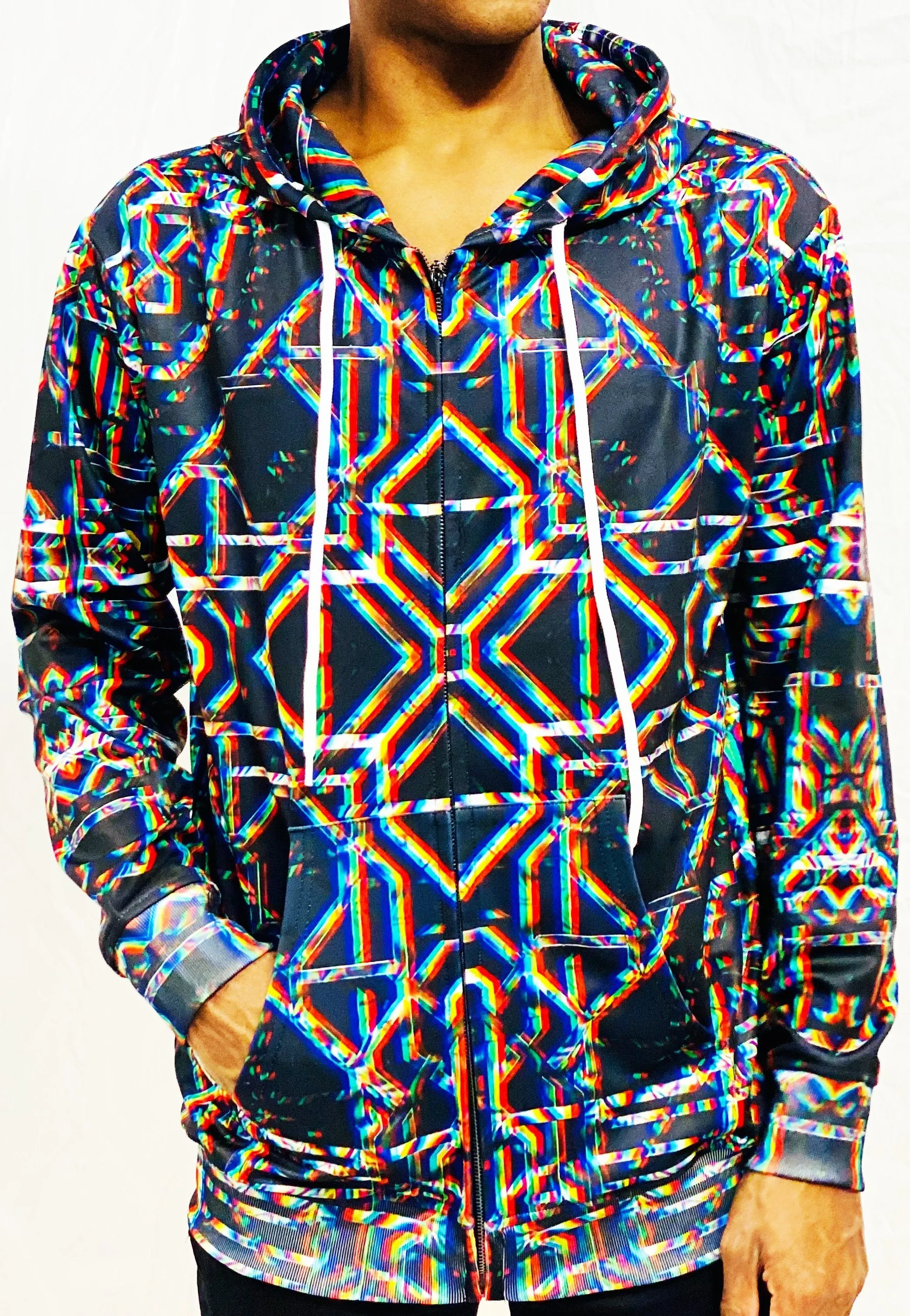 Daniel W. Prust - "Rainbow Grid" Zip Up Hoodie - Limited Edition of 111