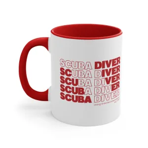 DUI Red Coffee Mug, 11oz - DUI Scuba Diver Flag Logo