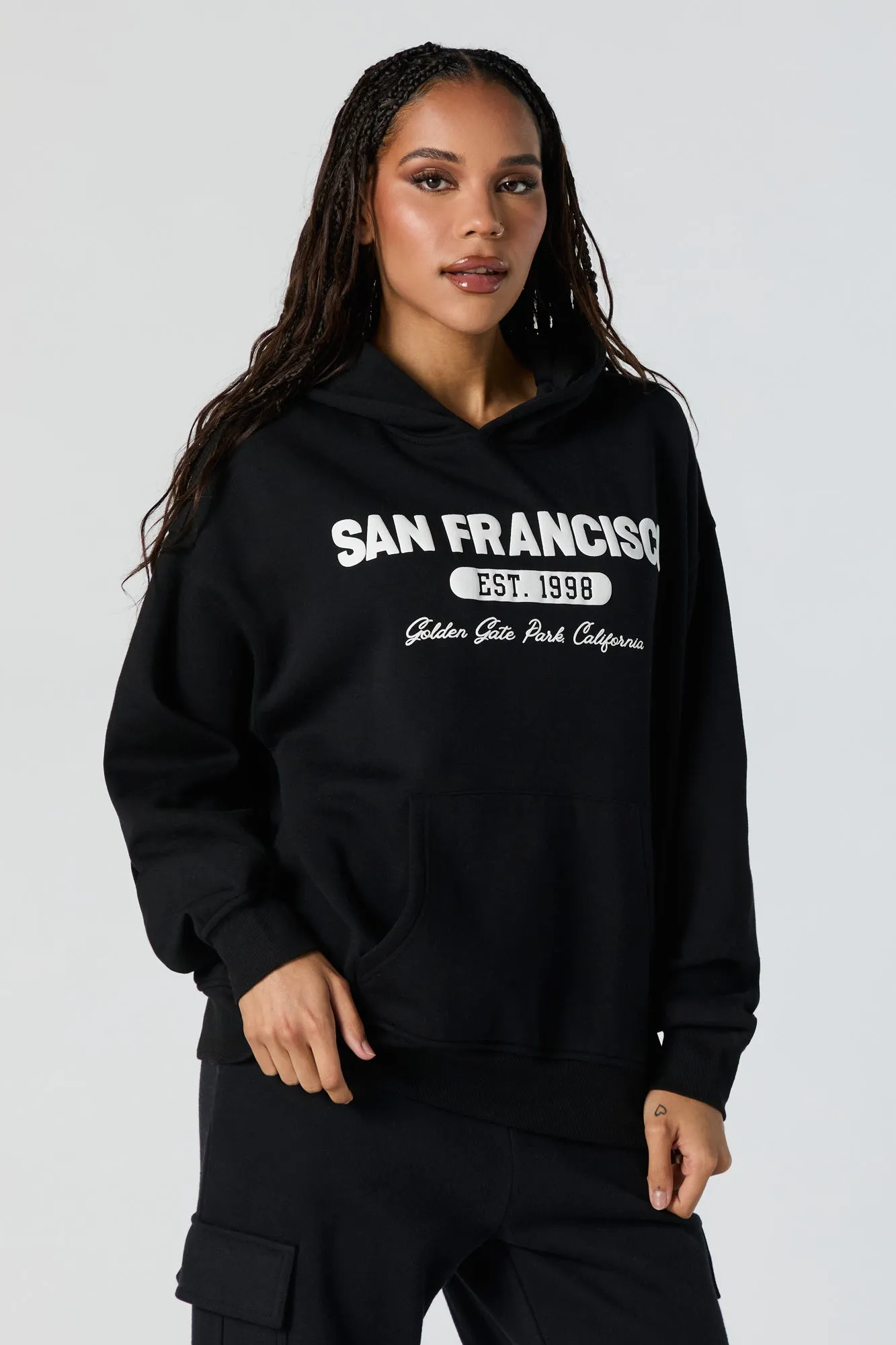 Embroidered Fleece Hoodie