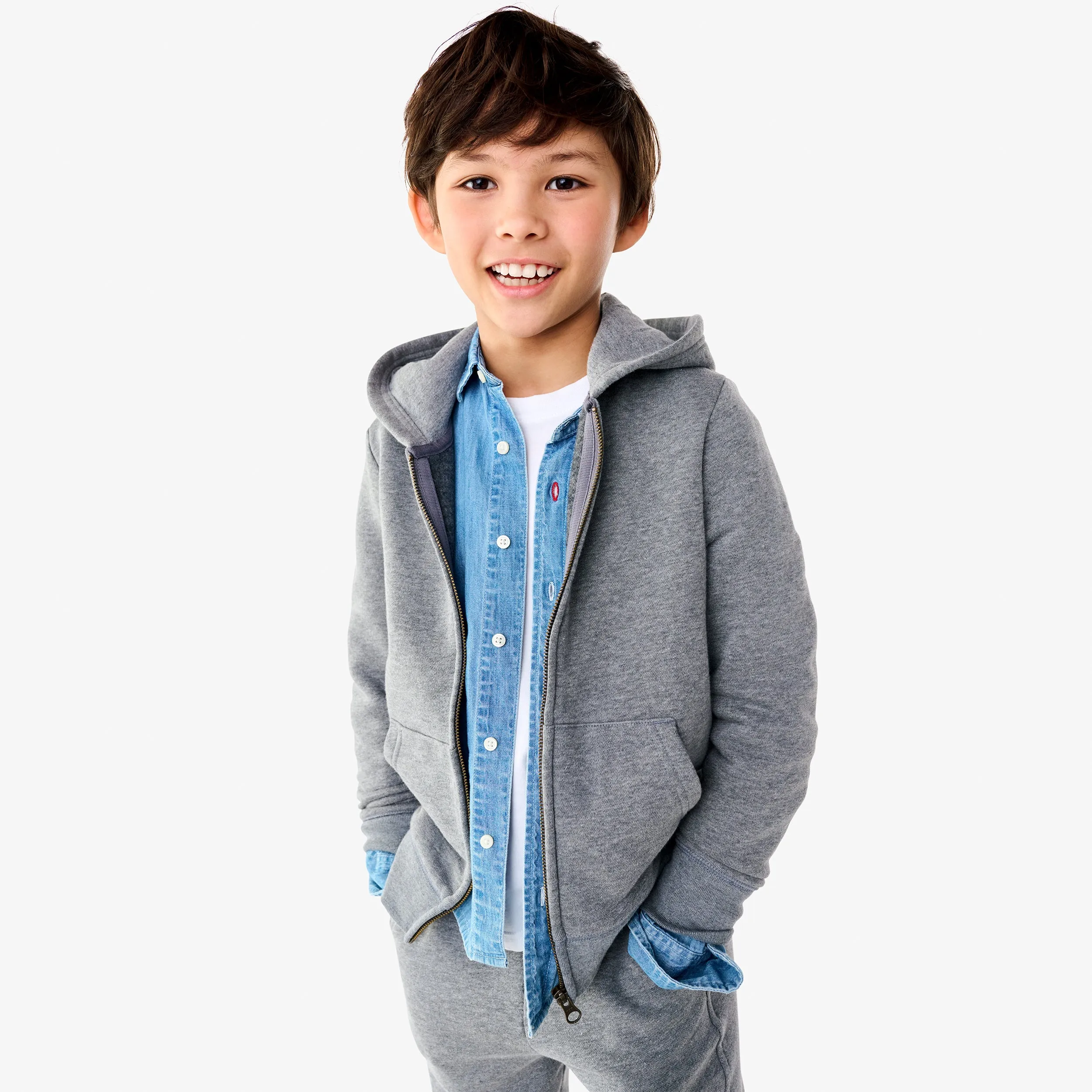 Kids cozy fleece zip hoodie