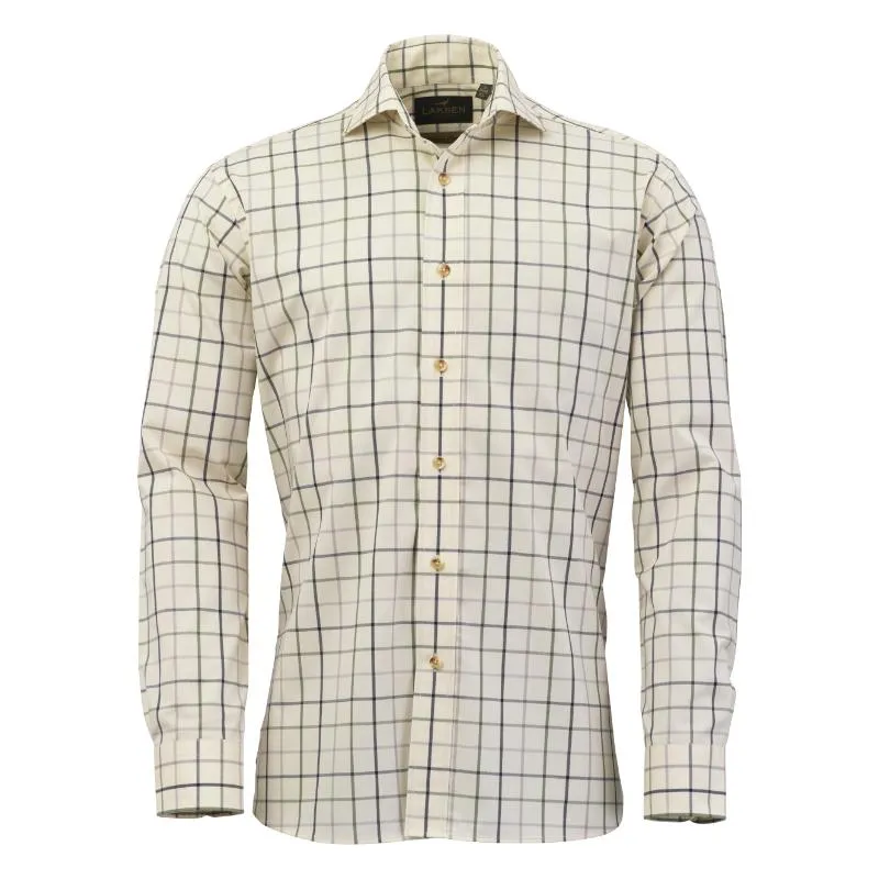 Laksen Baxter Mens Sporting Fit Shirt - Grey/Supernavy/Woody