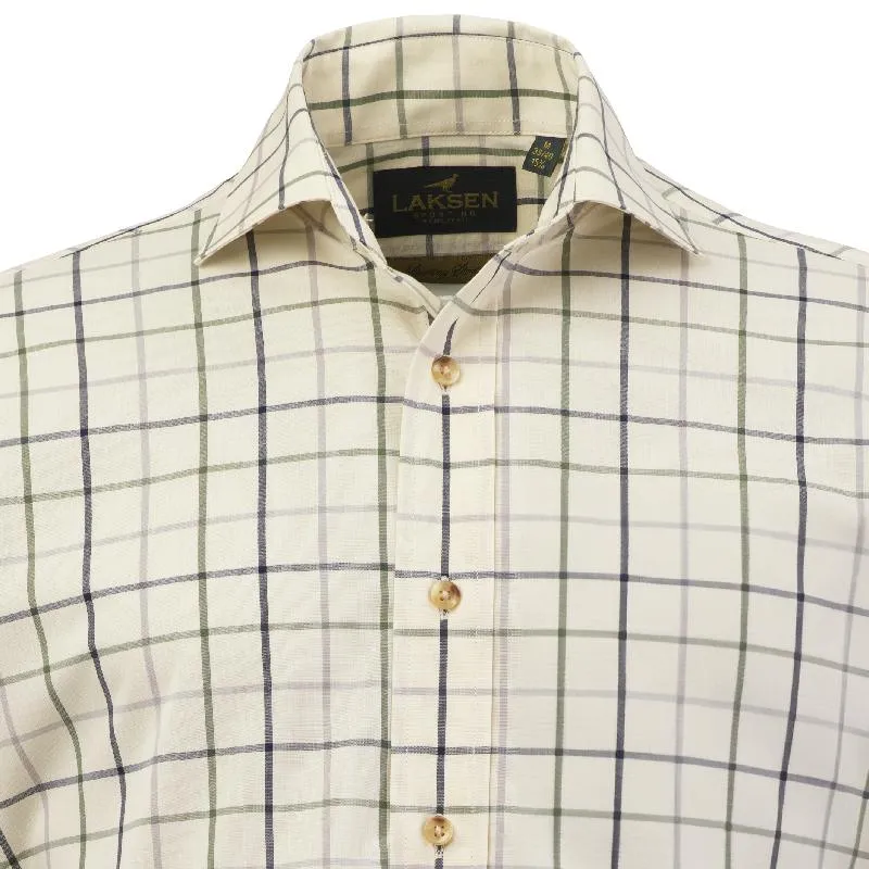 Laksen Baxter Mens Sporting Fit Shirt - Grey/Supernavy/Woody