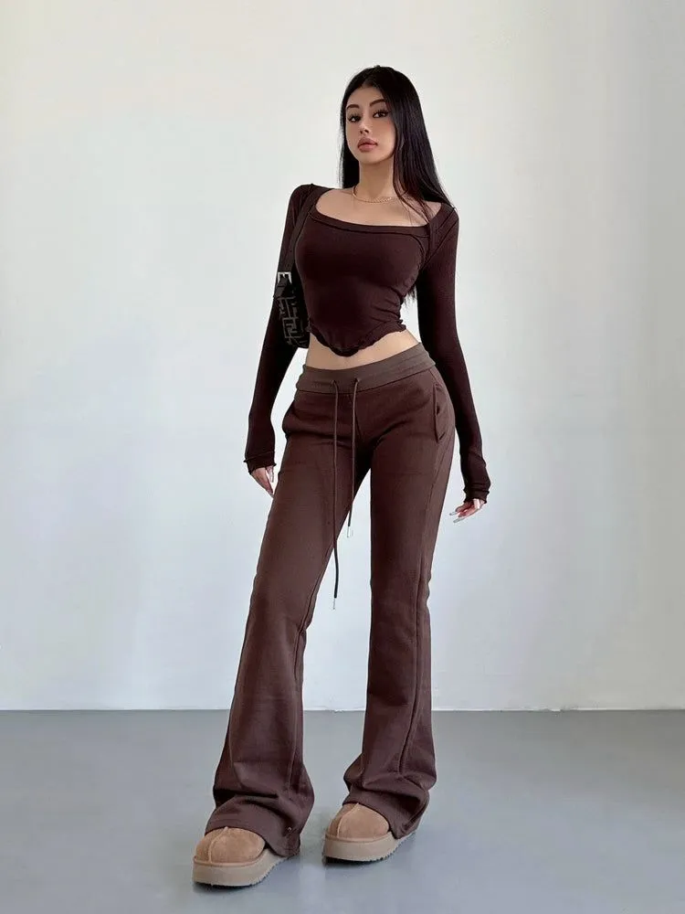 Livia Velvet Slim High Waist Flared Pants