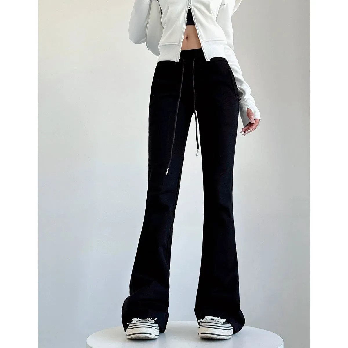 Livia Velvet Slim High Waist Flared Pants