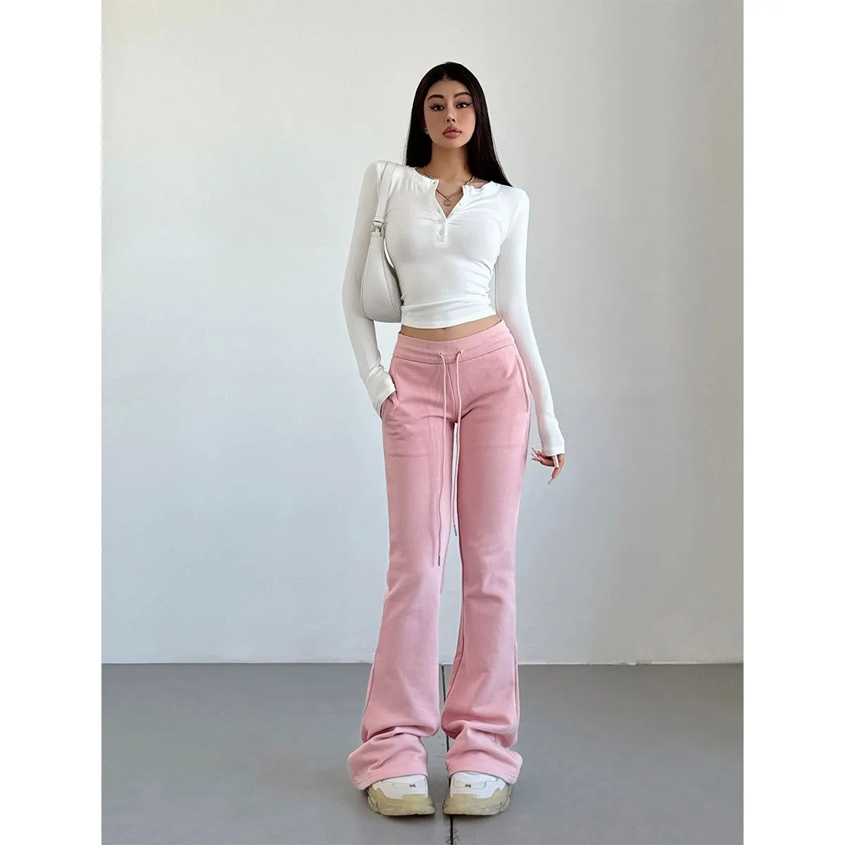 Livia Velvet Slim High Waist Flared Pants