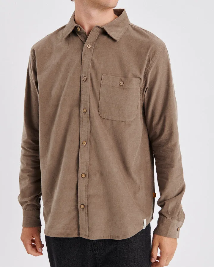 Quantum Ls Cord Shirt - Taupe