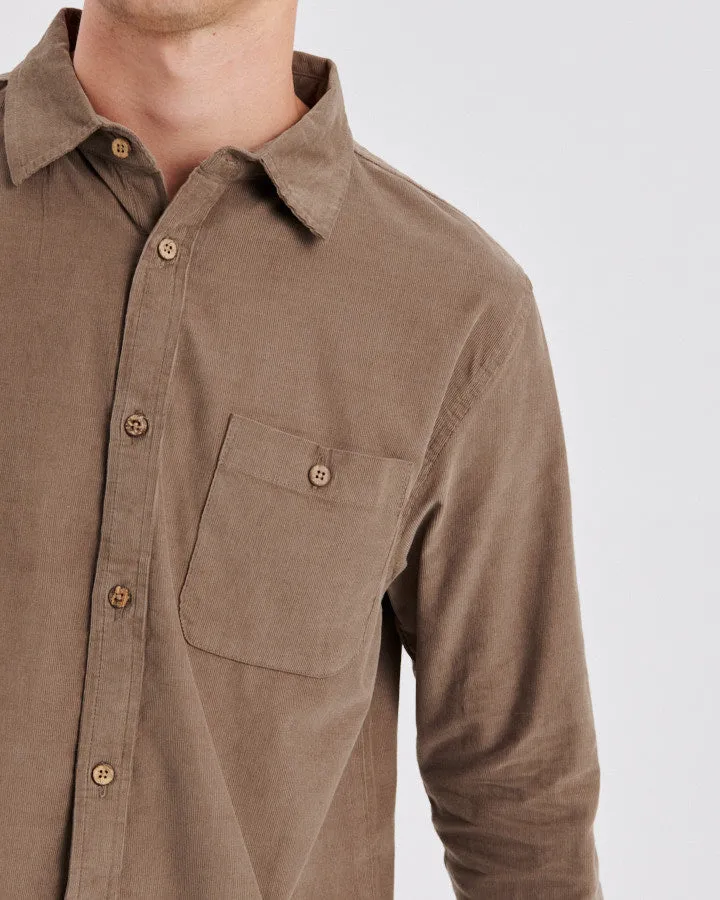 Quantum Ls Cord Shirt - Taupe