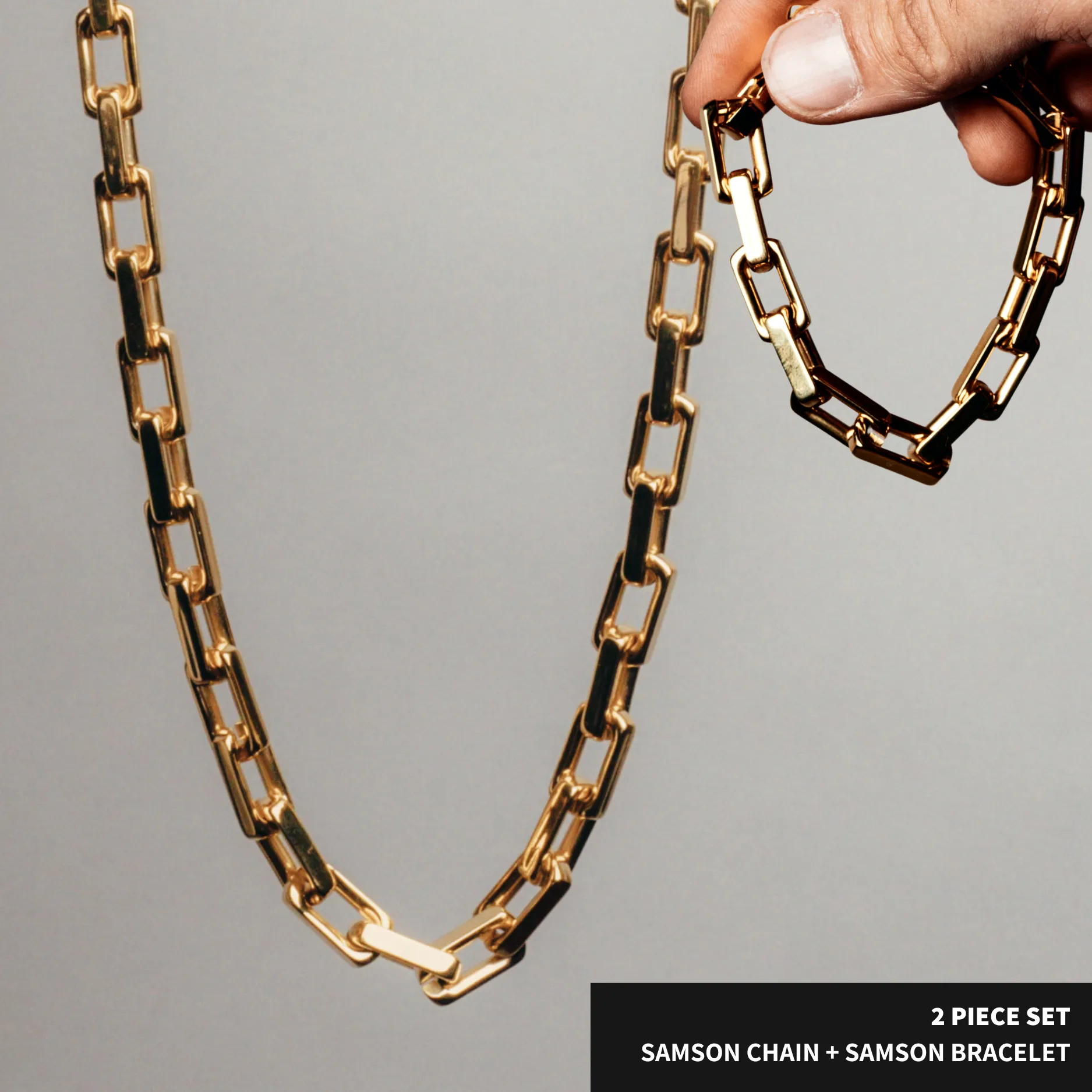 SAMSON Chain 2pc. Set 18K Gold - 10mm