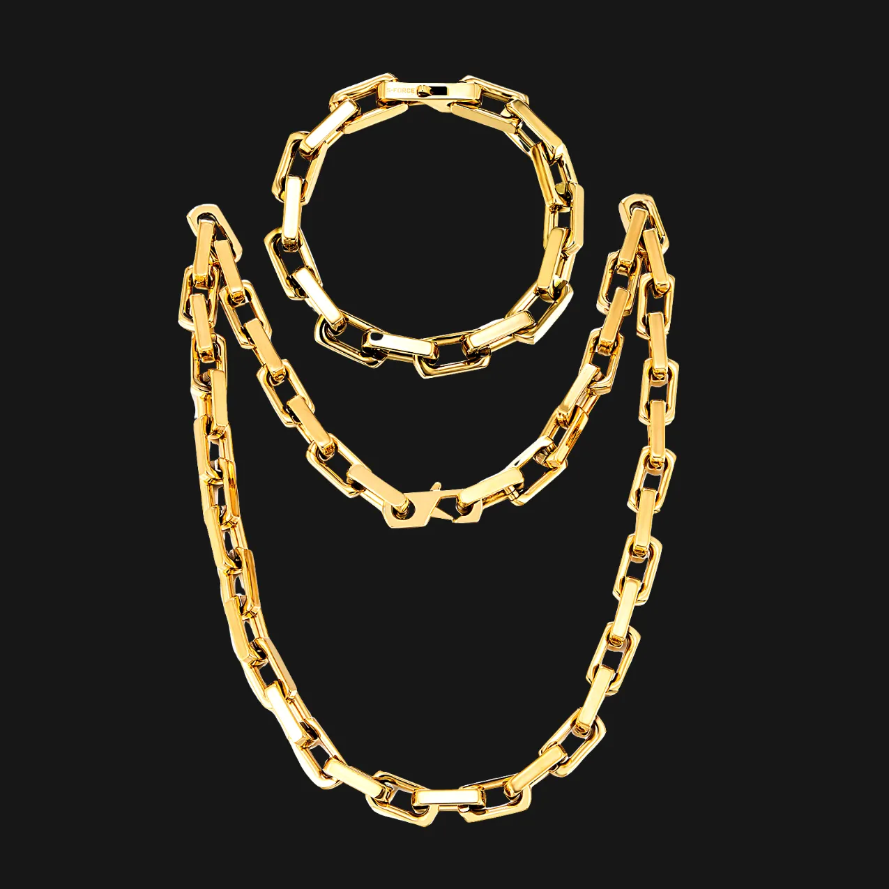 SAMSON Chain 2pc. Set 18K Gold - 10mm