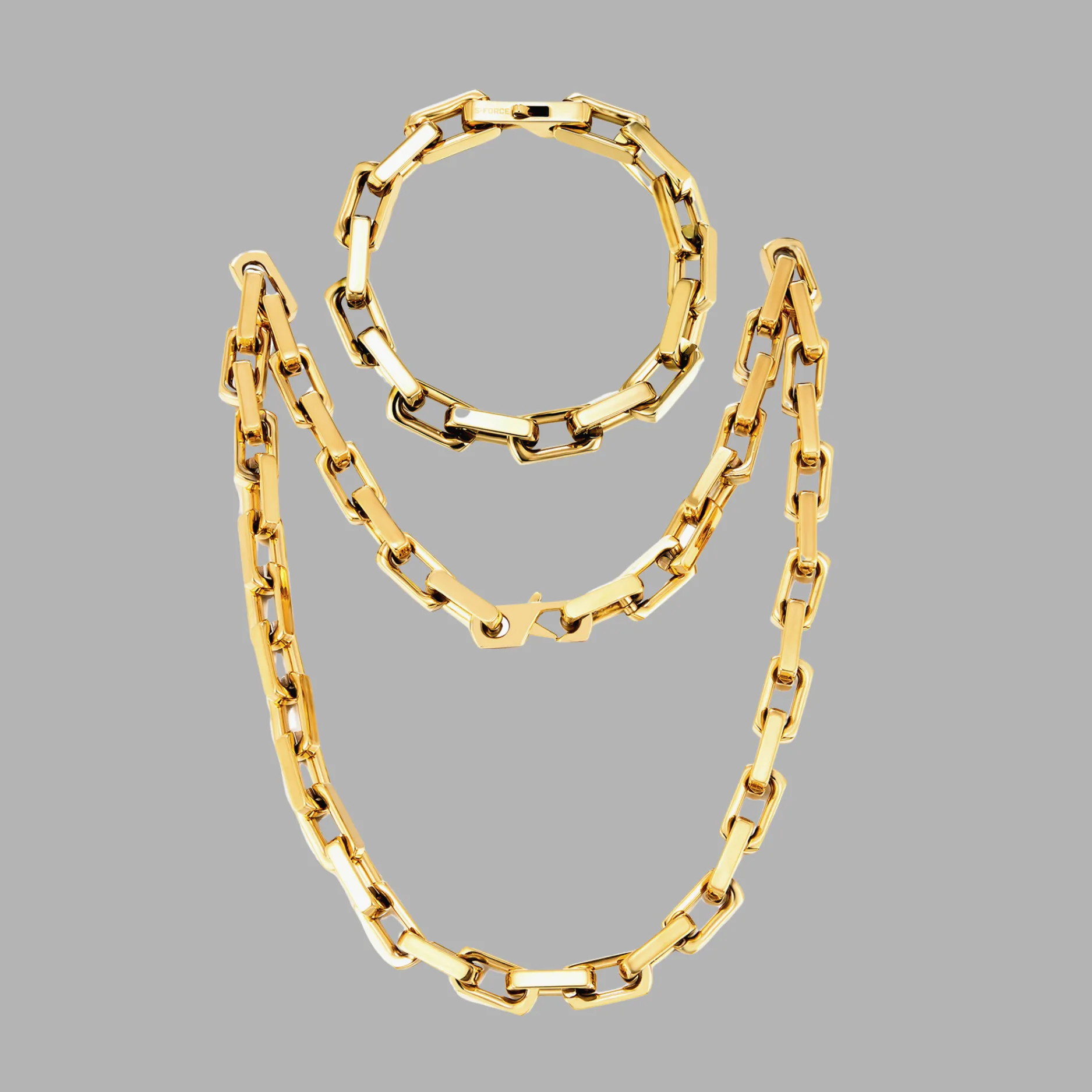 SAMSON Chain 2pc. Set 18K Gold - 10mm