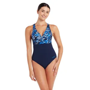 Sapphire Ruch Panel Crossback Swimsuit