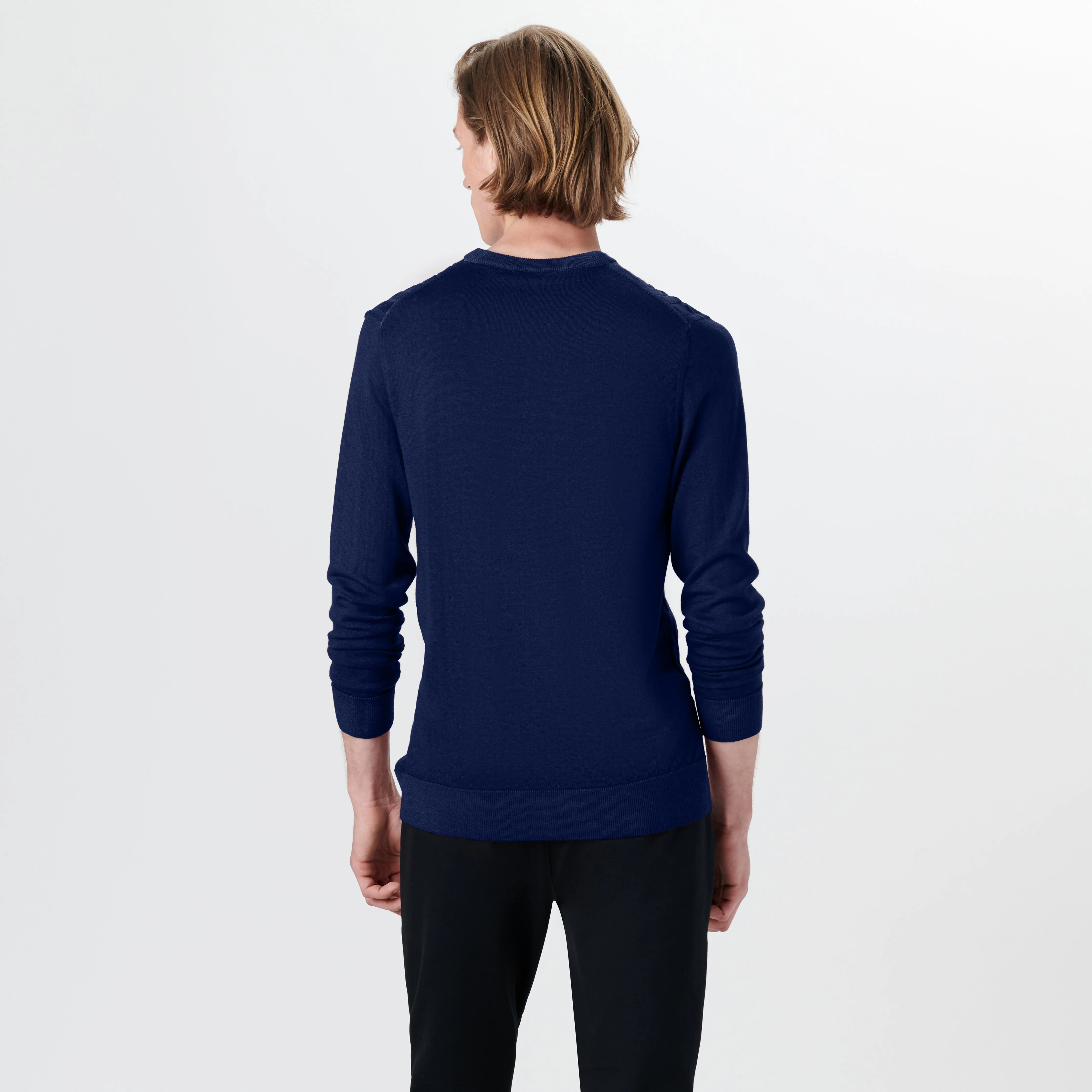 Super Merino V-Neck Cable Sweater