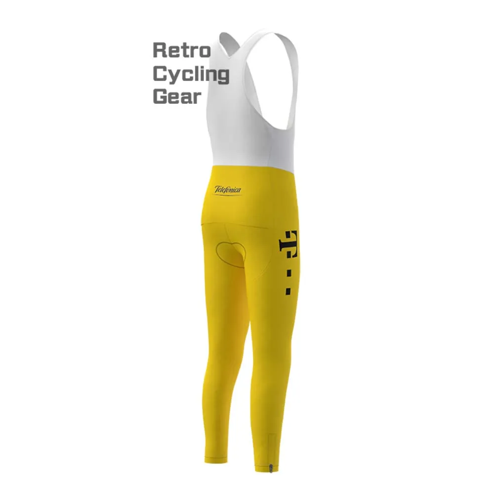 T yellow Fleece Retro Cycling Bib Pants