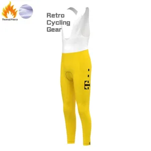 T yellow Fleece Retro Cycling Bib Pants