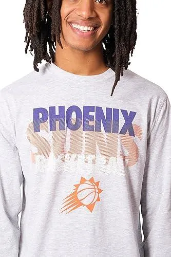 Ultra Game NBA Official Men’s Super Soft Supreme Long Sleeve T-Shirt - Unisex, Phoenix Suns, Heather Gray|Phoenix Suns