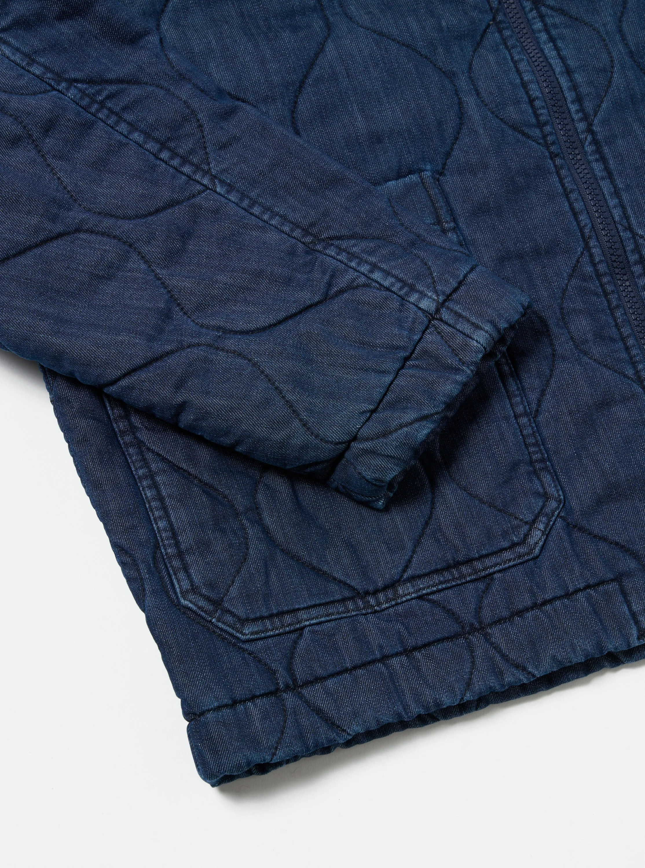 Universal Works Gower Jacket in Indigo Quilt Denim