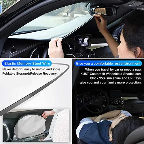 Windshield Sun Shade for 2012-2021 Tesla Model S Sedan Accessories Sunshade Window Shade Foldable Blocks UV Rays Keep Your Car Cooler