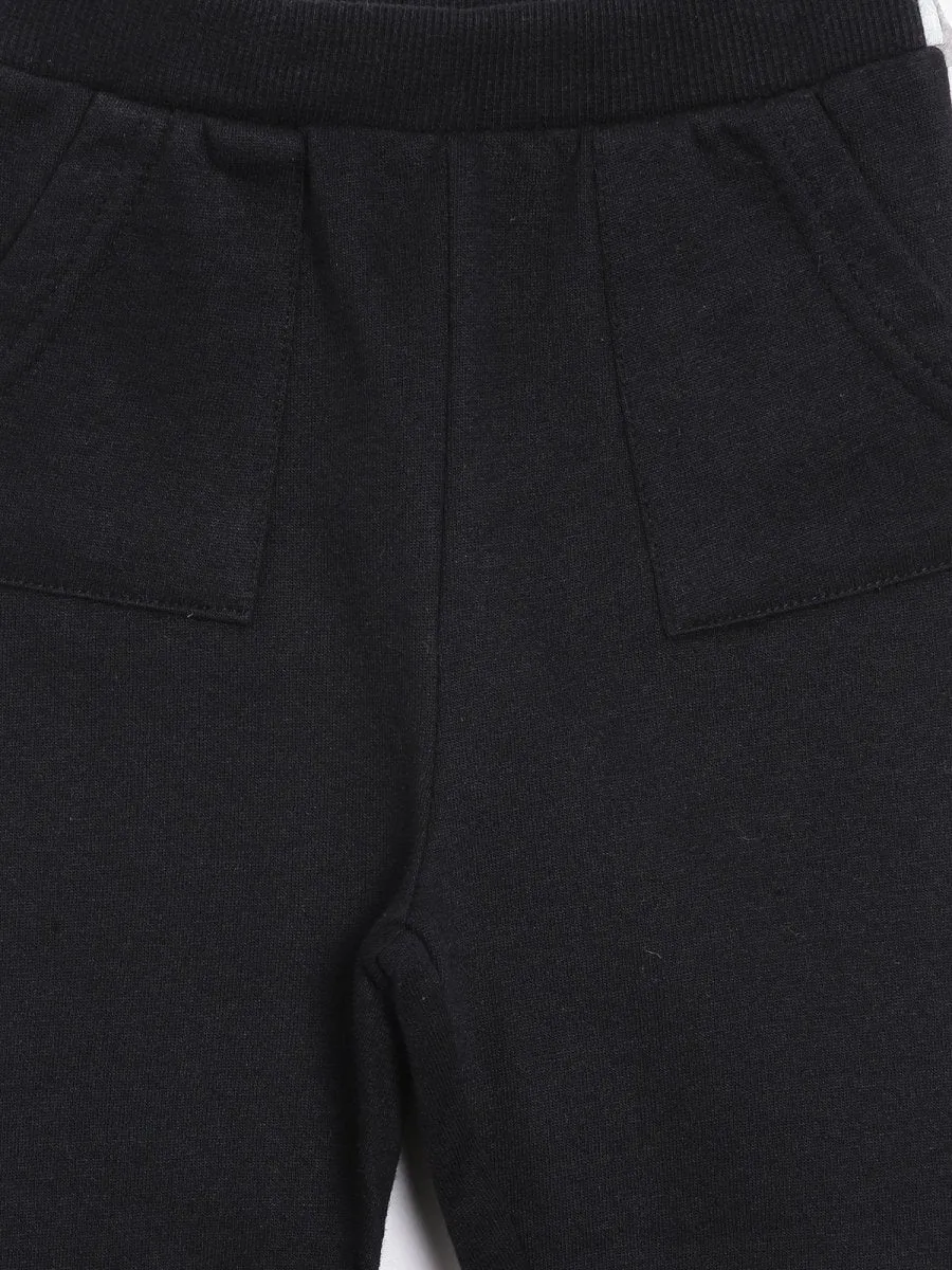 Winter Sweatpants with Fleece- Black