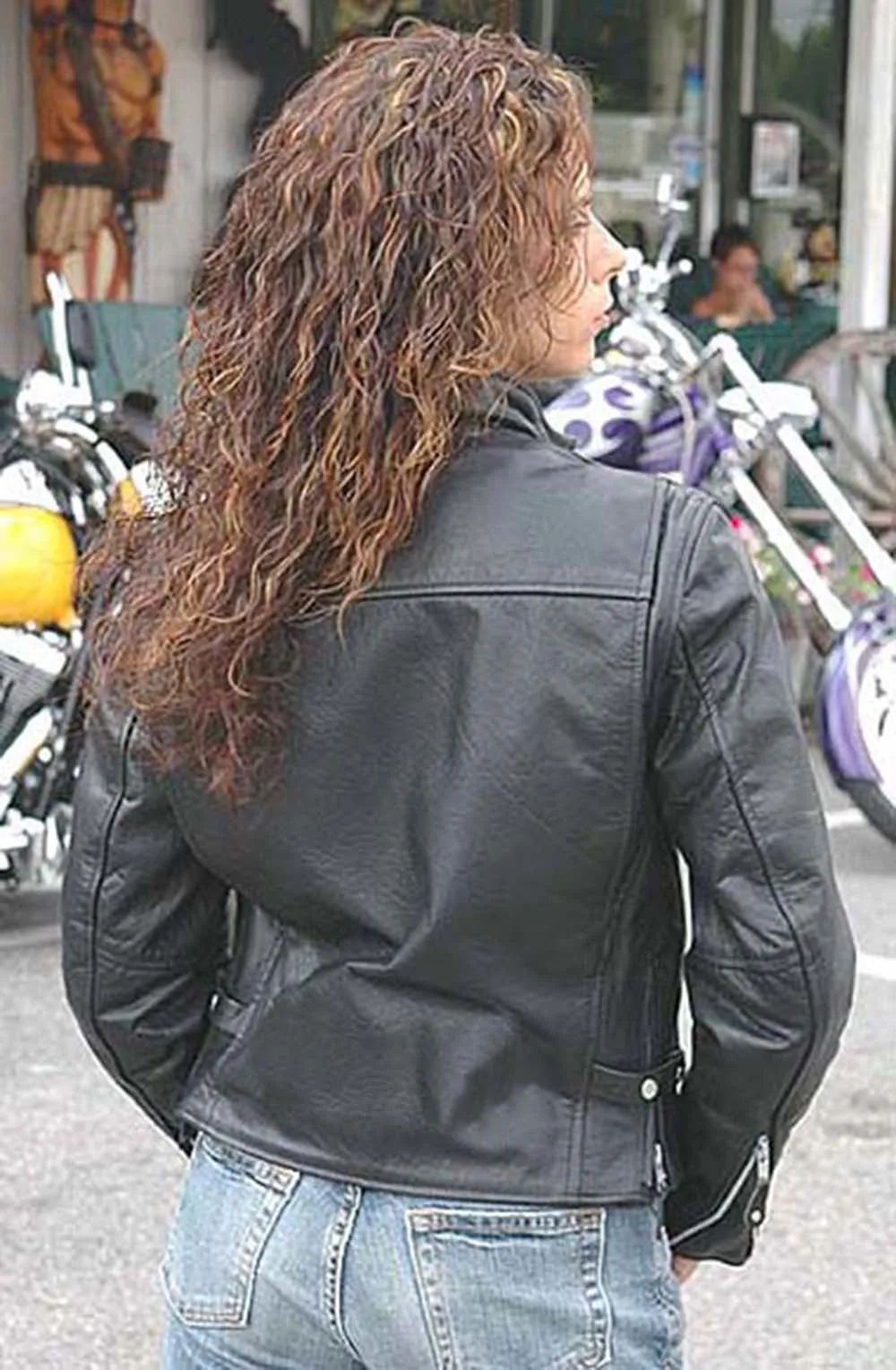 Women's Genuine Buffalo Leather Scooter Jacket #L2720ZGK ()