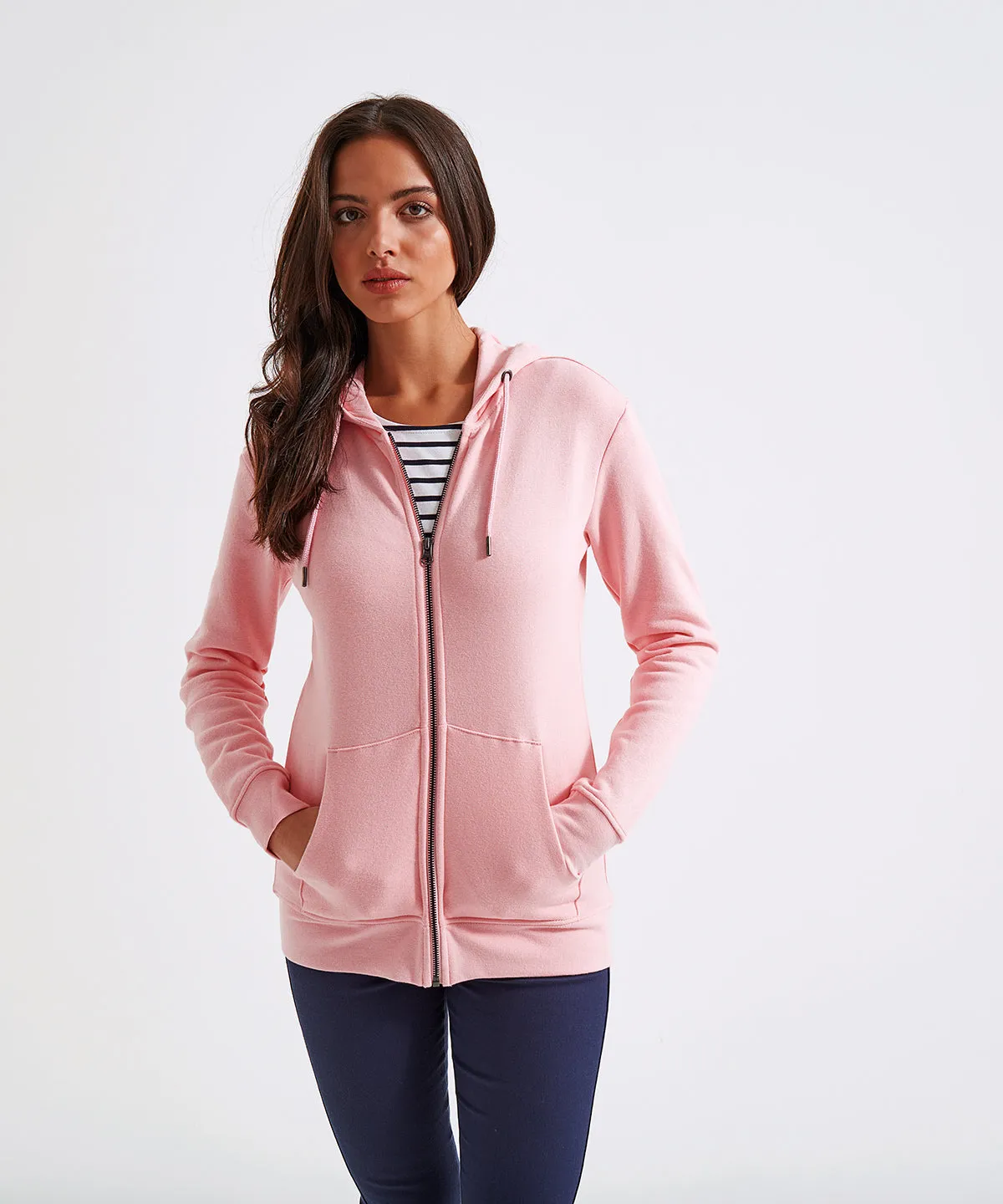 Womens zip-through organic hoodie | Cherry Red